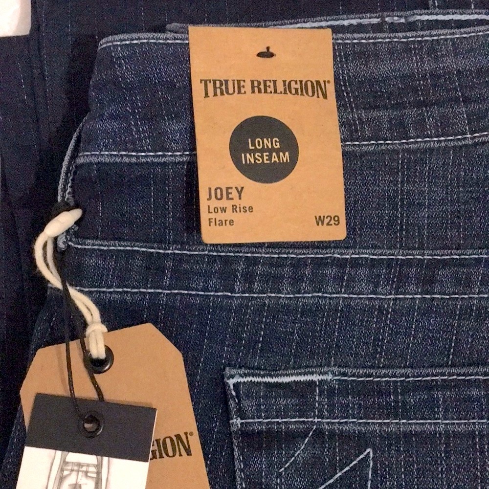 ASO✨NWT Y2K RareUSA🇺🇸 True Religion Joey Flare Beatnik Dark Blue LowR Wm Jean 29 - Picture 7 of 12